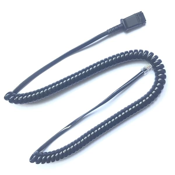 ezonpinzv RJ9 to QD Adapter Cable for Plantronics M12 & Cisco 7940-7975 Headsets - Quick Disconnect Coil Cord - View 4 of 9