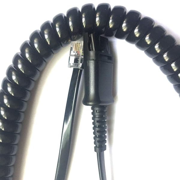 ezonpinzv RJ9 to QD Adapter Cable for Plantronics M12 & Cisco 7940-7975 Headsets - Quick Disconnect Coil Cord - View 5 of 9