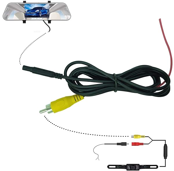 High-Quality Backup Camera RCA to 4-Pin Adapter Wire - CVBS Rearview Connector