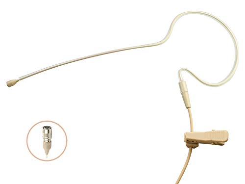 J K J K Pro Lightweight Low Profile Earhook Microphone for Audio Technica - MIC-J S90 with 4Pin Hirose Connector