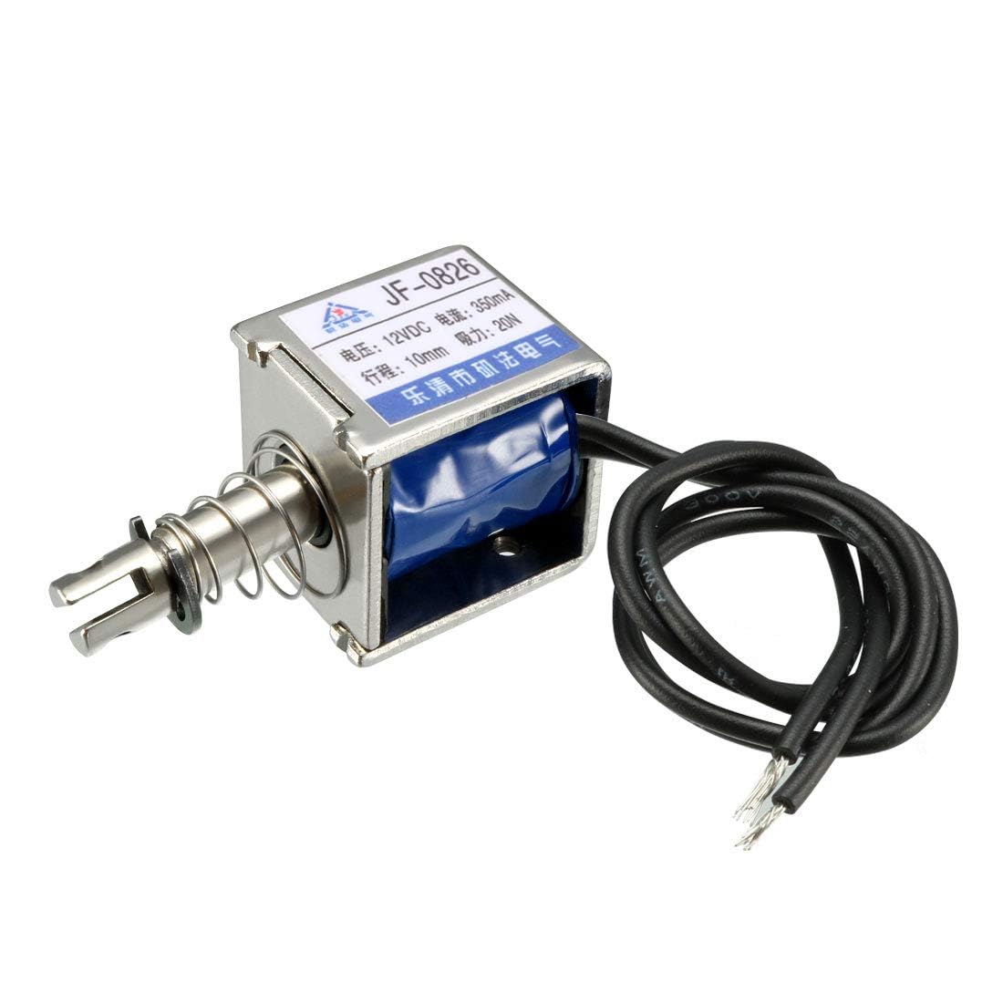 Fielect DC 12V 2A 20N 10mm Stroke Pull Type Solenoid Electromagnet Open Frame Linear Motion JF-0826-12V
