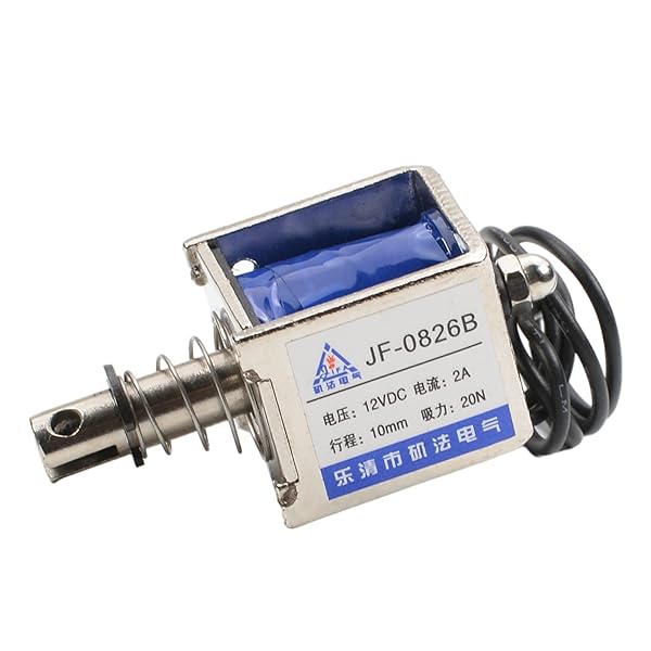 Fielect Fielect DC 12V 2A 20N 10mm Stroke Push Pull Solenoid Electromagnet Open Frame Linear Motion JF-0826-12V - View 5 of 9