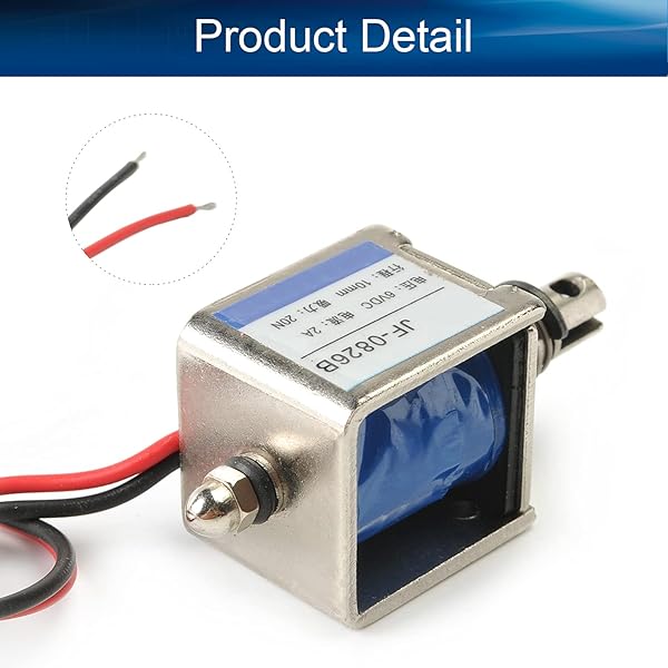 Fielect Fielect DC 6V 20N Push Pull Solenoid Electromagnet 2A 12W 10mm Stroke Open Frame Linear Motion JF-0826B-6V - View 3 of 7