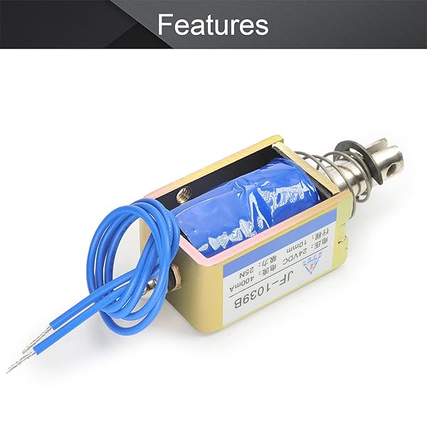 Fielect Fielect DC 24V 25N Push Pull Solenoid Electromagnet 10mm Stroke Open Frame Linear Motion JF-1039B-24V - View 3 of 6