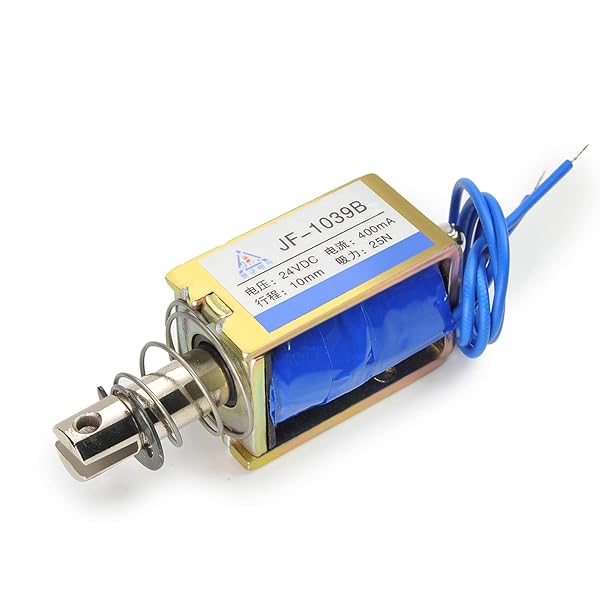 Fielect Fielect DC 24V 25N Push Pull Solenoid Electromagnet 10mm Stroke Open Frame Linear Motion JF-1039B-24V