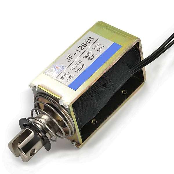 Fielect Fielect DC 12V 0.5A Solenoid Electromagnet - 10mm Stroke Push Pull Linear Motion JF-1264B-12V