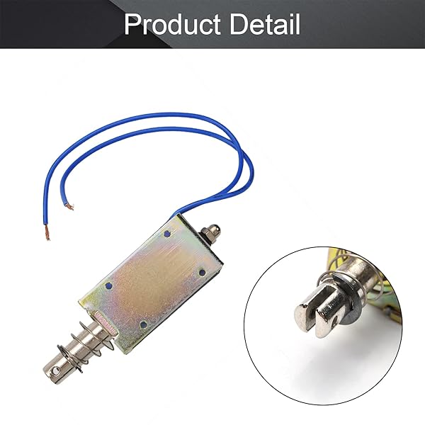 Fielect Fielect DC 24V 42N 10mm Stroke Push Pull Solenoid Electromagnet Open Frame Linear Motion JF-1253B 24V - View 4 of 5