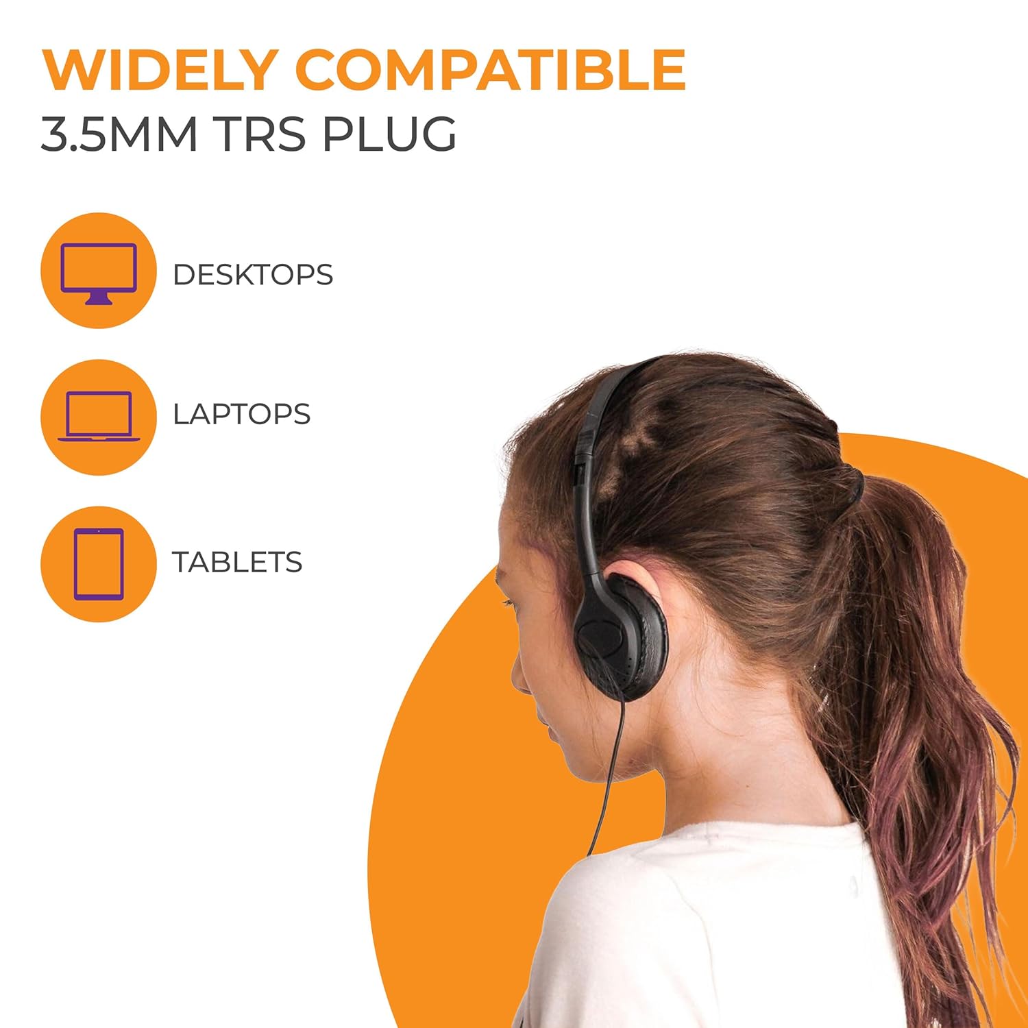 Soundnetic Soundnetic SN313 Classroom Headphones - 25 Pack Over-Ear Stereo with Leatherette Earpads, Black - View 5 of 9