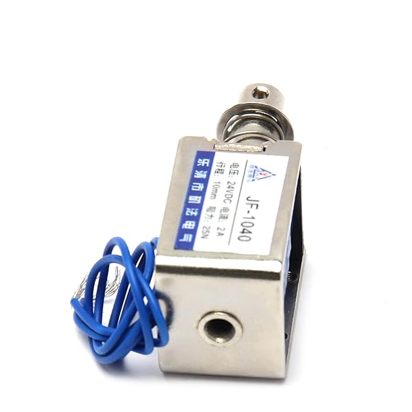 Fielect Fielect DC 24V 25N Push Pull Solenoid Electromagnet 10mm Stroke Open Frame Linear Motion JF-1040-24V 1Pcs - View 3 of 9