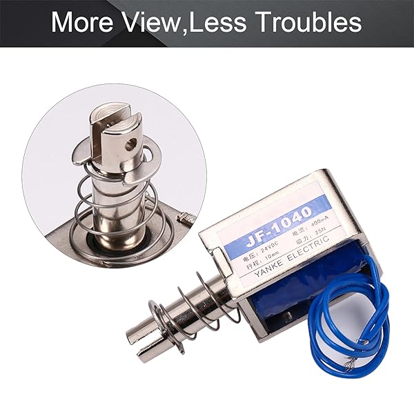 Fielect Fielect DC 24V 25N Push Pull Solenoid Electromagnet 10mm Stroke Open Frame Linear Motion JF-1040-24V 1Pcs - View 4 of 9