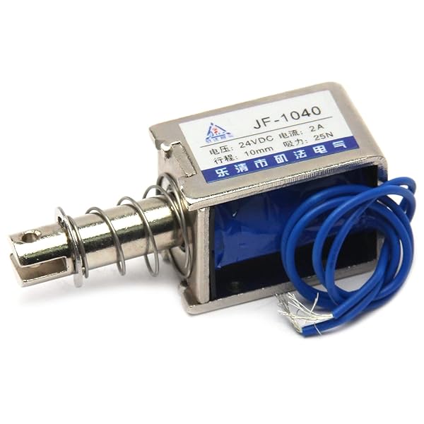 Fielect Fielect DC 24V 25N Push Pull Solenoid Electromagnet 10mm Stroke Open Frame Linear Motion JF-1040-24V 1Pcs