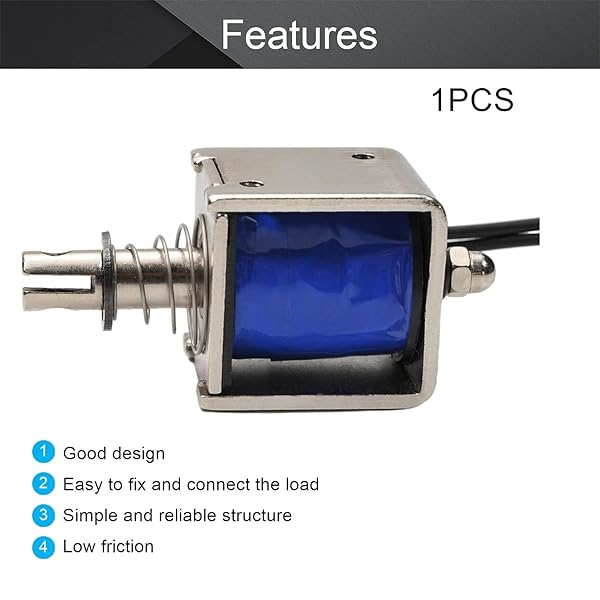 Fielect Fielect DC 12V 20N Push Pull Solenoid Electromagnet 10mm 2A Open Frame Linear Motion JF-0826B-12V - View 3 of 5