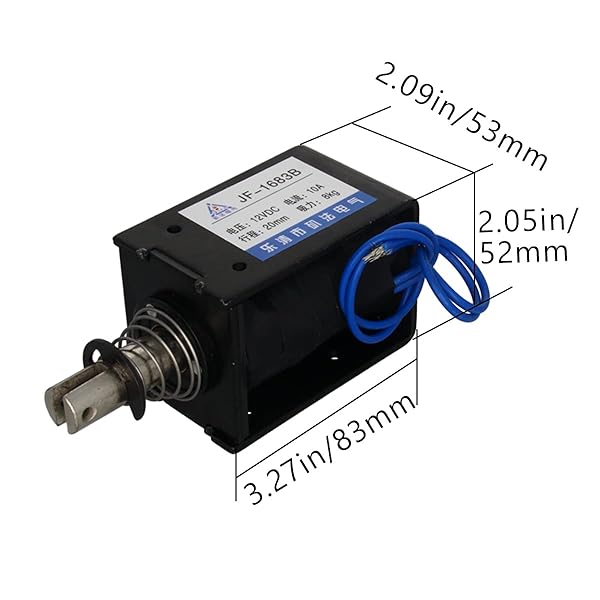 Fielect Fielect DC 12V 80N 10A Push Pull Solenoid Electromagnet Open Frame Linear Motion JF-1683B-12V - View 2 of 6