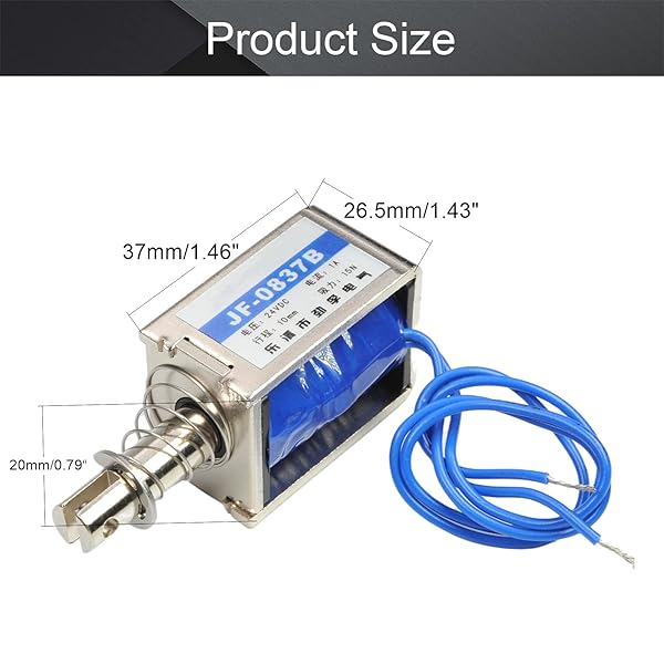 Fielect Fielect DC 24V 15N 10mm Push Pull Solenoid Electromagnet for Linear Motion Open Frame Type - View 2 of 7
