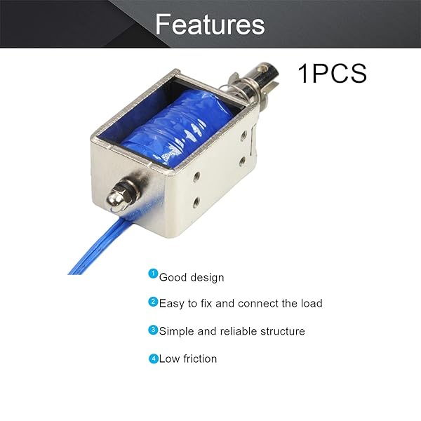 Fielect Fielect DC 24V 15N 10mm Push Pull Solenoid Electromagnet for Linear Motion Open Frame Type - View 3 of 7