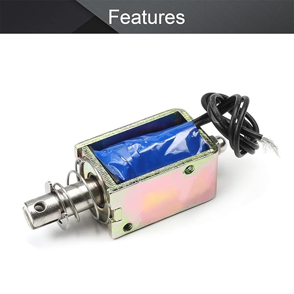 Fielect Fielect DC 12V 25N Push Pull Solenoid Electromagnet 0.4A 10mm Stroke Open Frame Linear Motion JF-1039B - View 3 of 6