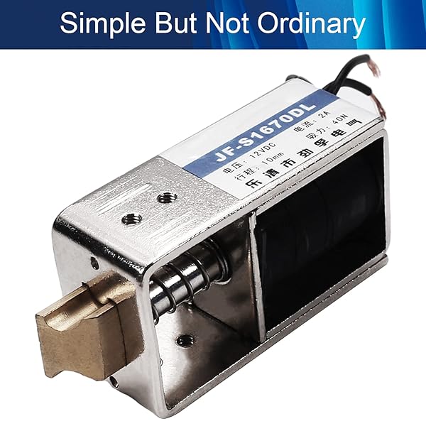 Fielect Fielect DC 12V 40N Pull Type Solenoid Electromagnet Open Frame Linear Motion JF-S1670DL 0.4A 4.8W High Performance Device - View 3 of 6