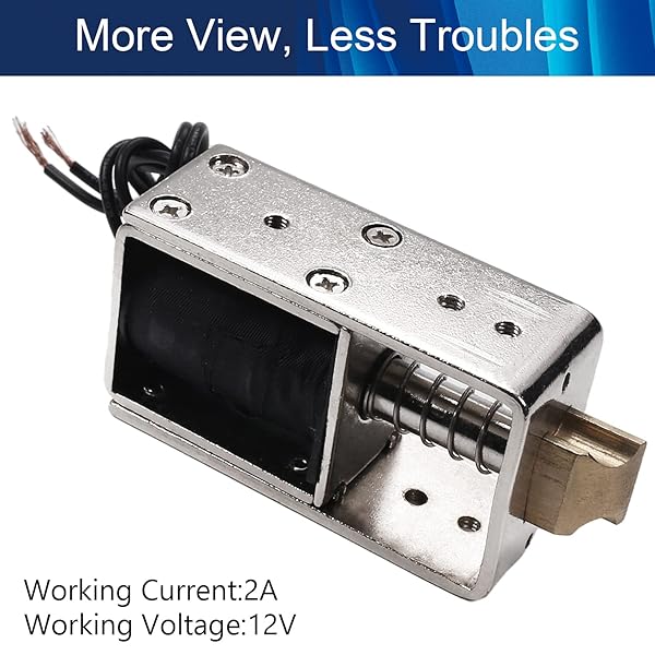 Fielect Fielect DC 12V 40N Pull Type Solenoid Electromagnet Open Frame Linear Motion JF-S1670DL 0.4A 4.8W High Performance Device - View 5 of 6