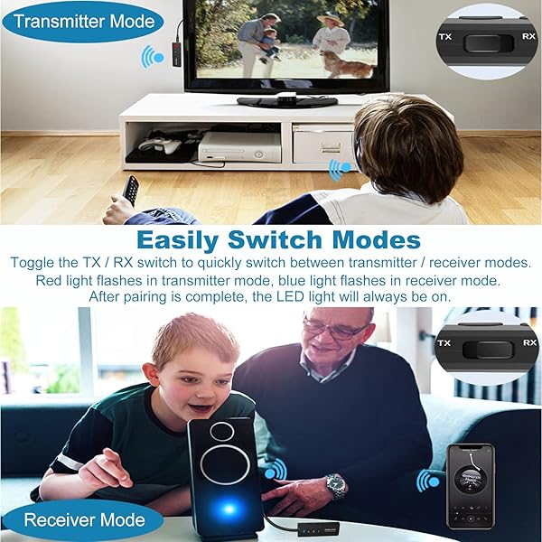 Isobel Isobel Bluetooth 5.3 3-in-1 Transmitter Receiver: Upgrade Your TV & Audio Experience - View 3 of 9