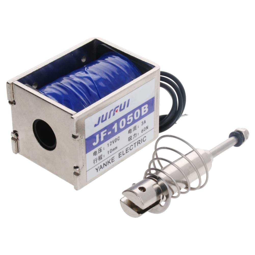 Fielect Fielect DC 12V 60N Pull Type Solenoid Electromagnet 10mm Open Frame Linear Motion Stroke JF-1050B for Efficient Performance - View 4 of 7