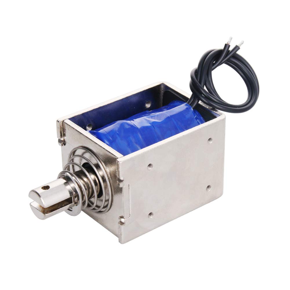 Fielect DC 12V 60N Pull Type Solenoid Electromagnet 10mm Open Frame Linear Motion Stroke JF-1050B for Efficient Performance