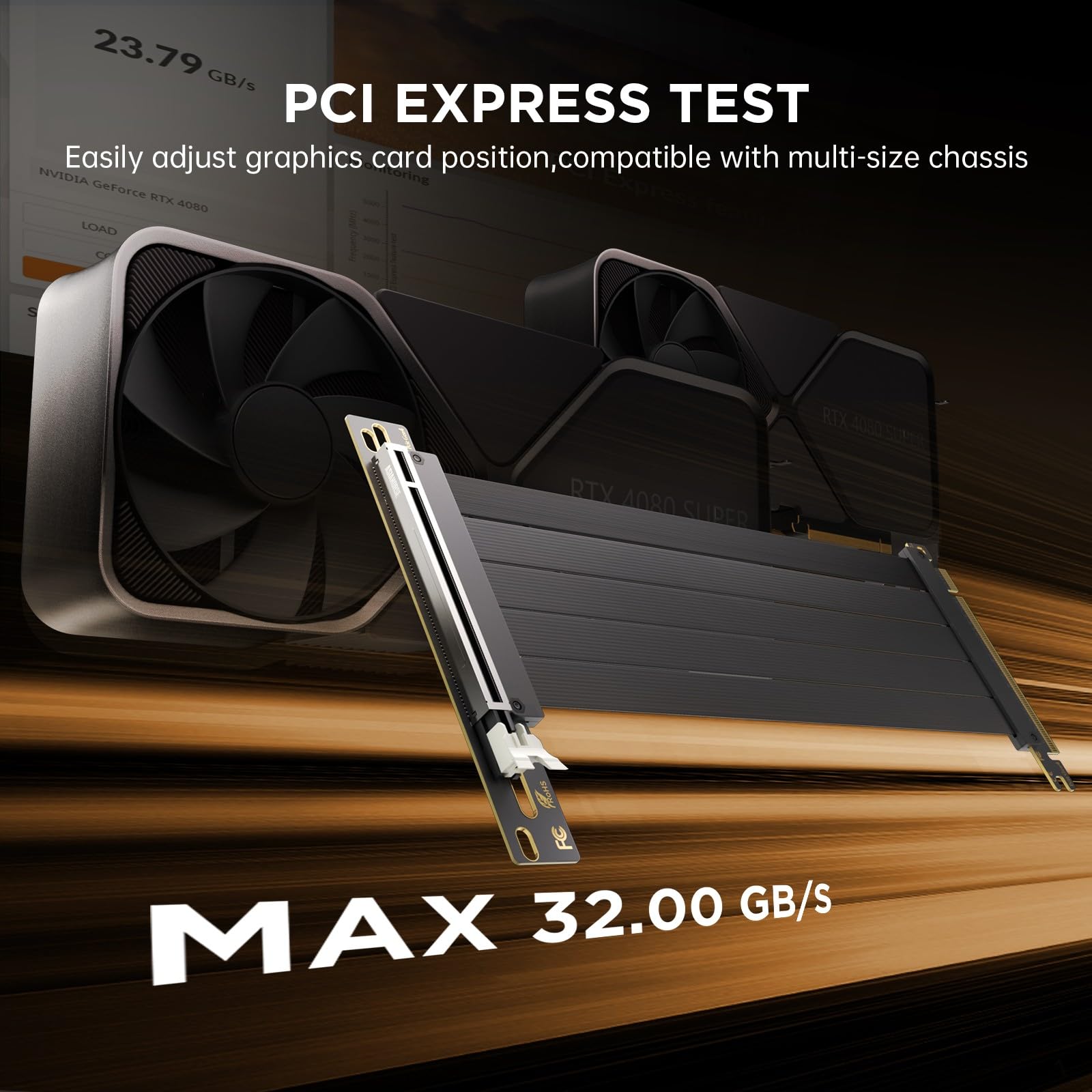 AsiaHorse PCIE 3.0 16x High Speed Flexible Riser Cable Adapter 200mm 90 Degree Angle Black for PC Graphics Card Extension - View 3 of 9