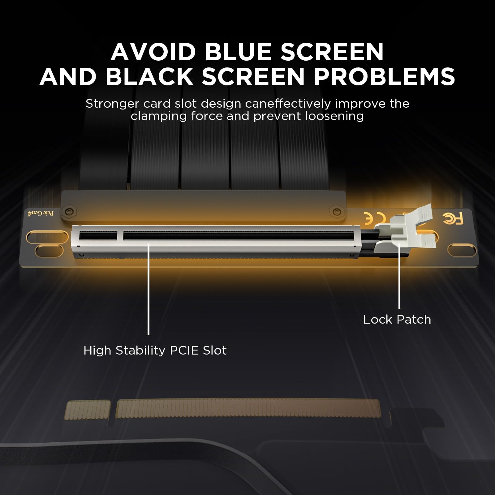 AsiaHorse PCIE 3.0 16x High Speed Flexible Riser Cable Adapter 200mm 90 Degree Angle Black for PC Graphics Card Extension - View 4 of 9