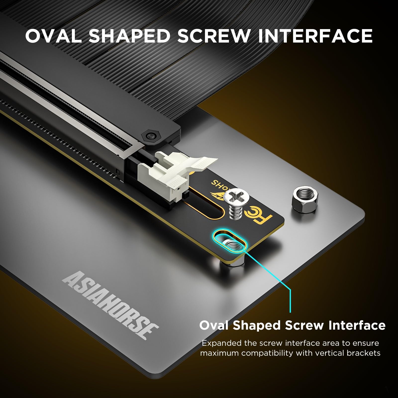 AsiaHorse PCIE 3.0 16x High Speed Flexible Riser Cable Adapter 200mm 90 Degree Angle Black for PC Graphics Card Extension - View 5 of 9