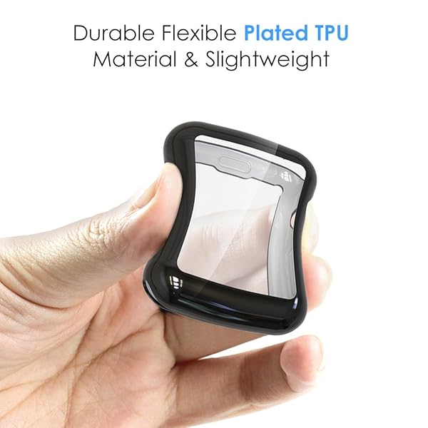 Simpeak Simpeak 2PACK Soft Screen Protector Case for Apple Watch Series 10 9 Ultra 8 7 6 5 4 3 2 1 in Black for 38mm 42mm 40mm 44mm 41mm 45mm 46mm 49mm - View 3 of 5