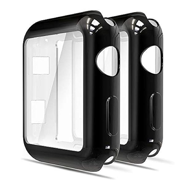 Simpeak Simpeak 2PACK Soft Screen Protector Case for Apple Watch Series 10 9 Ultra 8 7 6 5 4 3 2 1 in Black for 38mm 42mm 40mm 44mm 41mm 45mm 46mm 49mm