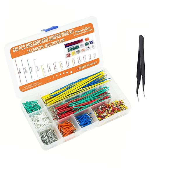 Makeronics Makeronics 840-Piece Jumper Wire Kit for Arduino, Raspberry Pi & Jetson Nano - Perfect for Breadboard Prototyping & Electronics Projects