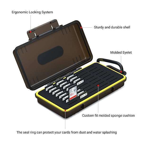 Kiorafoto 40-Slot Durable Memory Card Case - Water-Resistant Organizer for SD, CFexpress, PSV, & Nintendo Switch Games - View 4 of 10