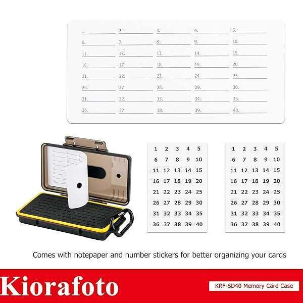Kiorafoto 40-Slot Durable Memory Card Case - Water-Resistant Organizer for SD, CFexpress, PSV, & Nintendo Switch Games - View 9 of 10