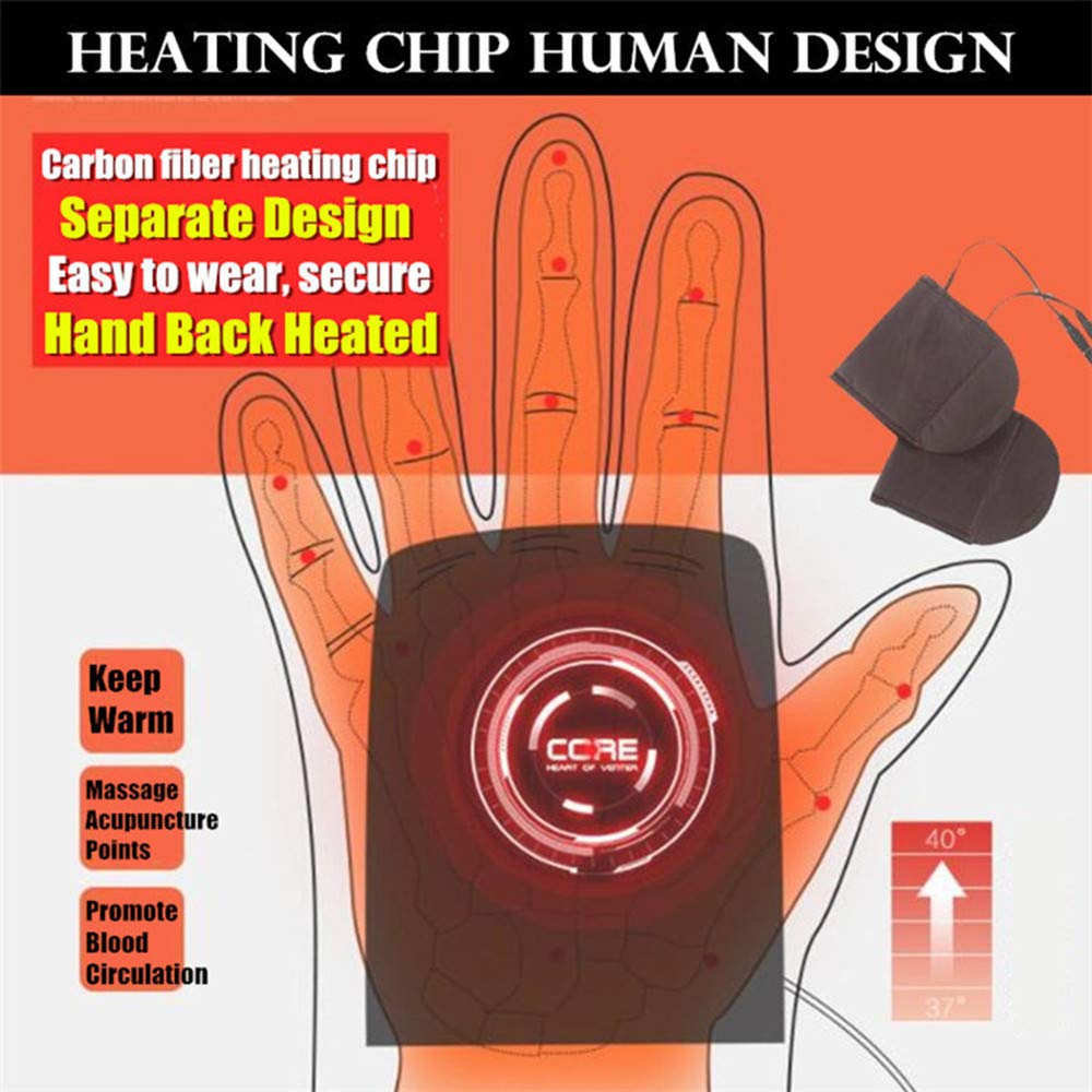 Kbinter USB Heated Gloves for Men & Women - Winter Warmth, Fingerless & Washable Design in Deep Gray - View 2 of 6