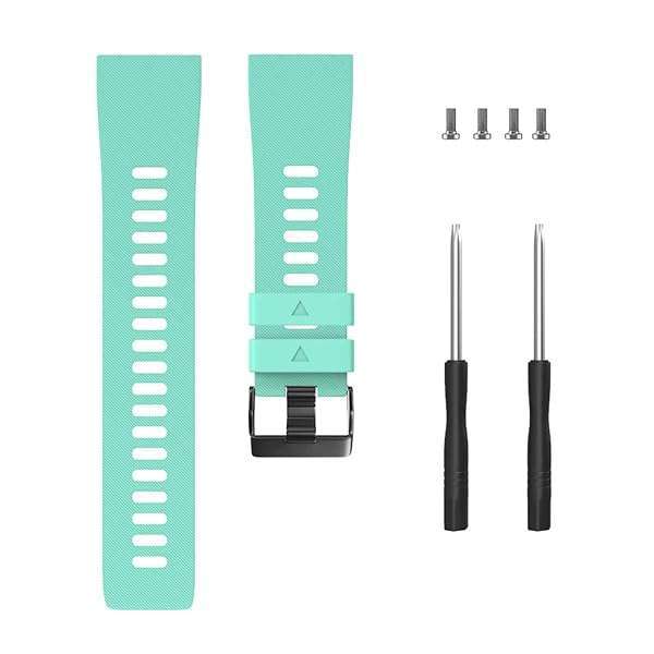 TopPerfekt GVFM Soft Silicone Replacement Band for Garmin Forerunner 35 - Teal Strap for 5.11-9.05 Inch Wrists - View 5 of 7