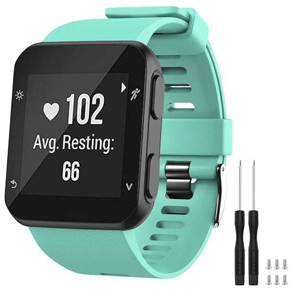 TopPerfekt GVFM Soft Silicone Replacement Band for Garmin Forerunner 35 - Teal Strap for 5.11-9.05 Inch Wrists - View 2 of 7