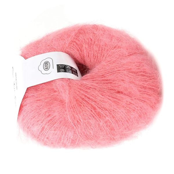 Hztyyier Soft Mohair Wool Yarn for Knitting and Crochet Bright Red DIY Scarf Supplies - View 5 of 6