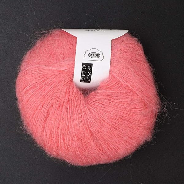 Hztyyier Soft Mohair Wool Yarn for Knitting and Crochet Bright Red DIY Scarf Supplies - View 6 of 6