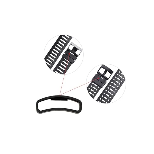 SENCATO SENCATO 2-Pack Strap Fastener Rings for Suunto Core Ambit Series Soft TPU Rubber 24mm Replacement Watch Band Loop Holder Retainer - View 7 of 8