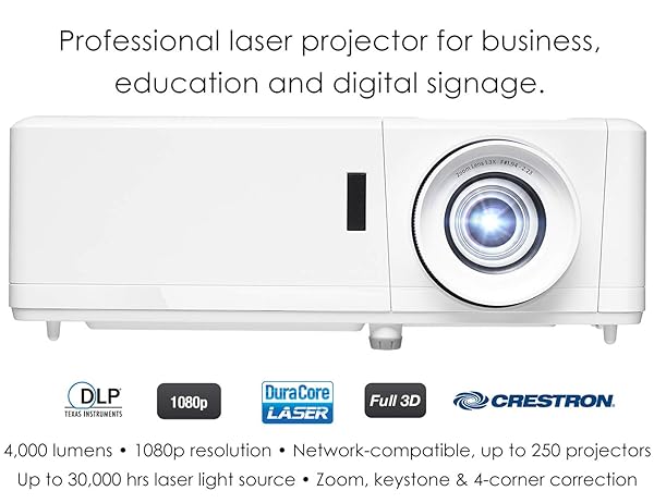 Optoma Optoma ZH403 1080p Laser Projector: 4000 Lumens, 30,000 Hour Lifespan, 4K HDR, Crestron Compatible - View 4 of 10
