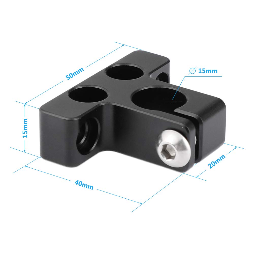 CAMVATE 15mm Single Rod Clamp with 14 Inch Mounting Points for Camera Accessories 2318 - View 2 of 7
