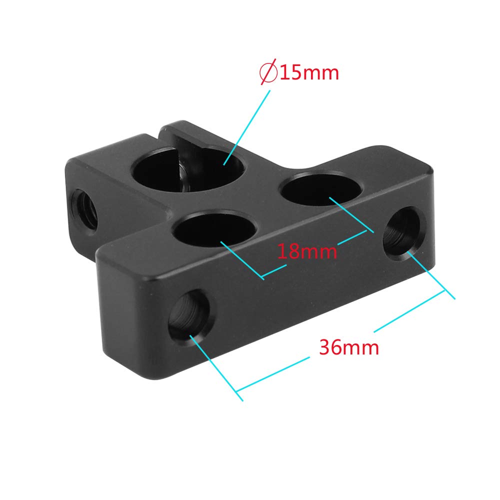 CAMVATE 15mm Single Rod Clamp with 14 Inch Mounting Points for Camera Accessories 2318 - View 3 of 7