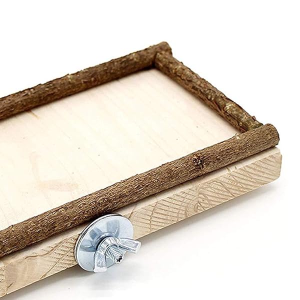 POPETPOP POPETPOP Bird Perch Platform for Parakeets Lovebirds and Cockatiels Wood Stand for Bird Cage Flat Perch for Parrots and Small Birds - View 5 of 9