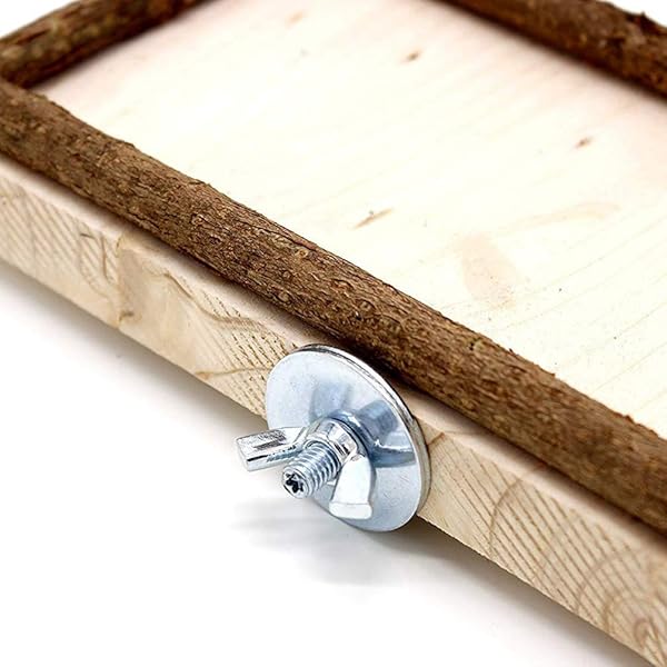 POPETPOP POPETPOP Bird Perch Platform for Parakeets Lovebirds and Cockatiels Wood Stand for Bird Cage Flat Perch for Parrots and Small Birds - View 6 of 9