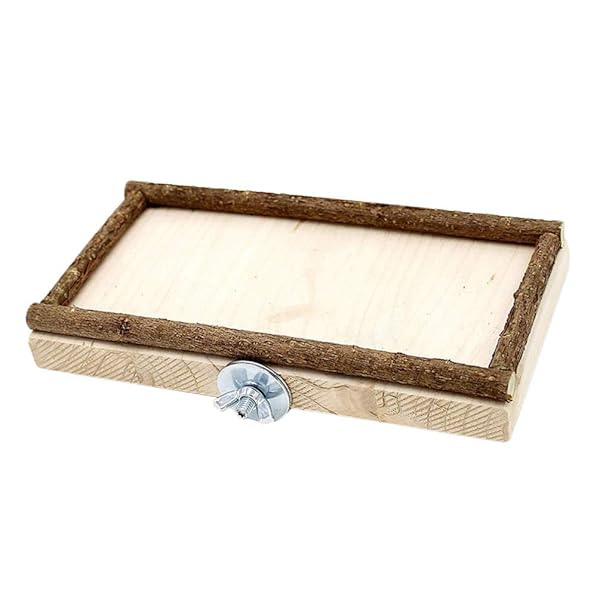 POPETPOP POPETPOP Bird Perch Platform for Parakeets Lovebirds and Cockatiels Wood Stand for Bird Cage Flat Perch for Parrots and Small Birds - View 7 of 9