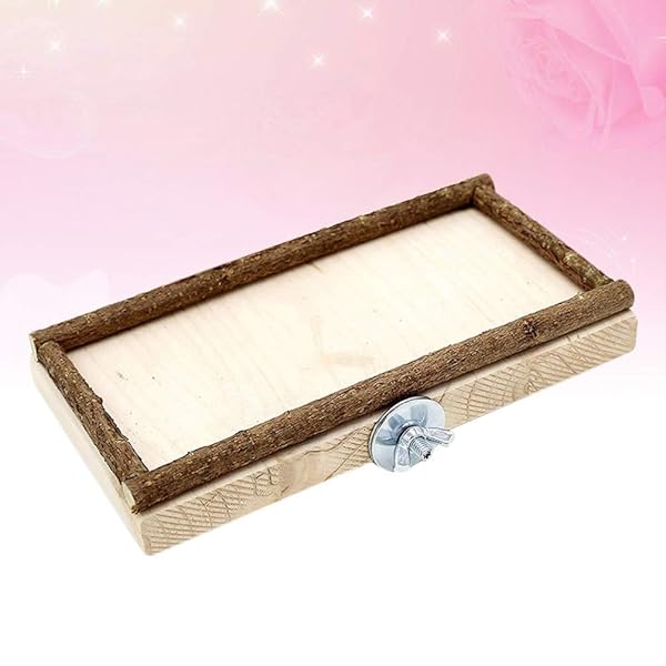 POPETPOP POPETPOP Bird Perch Platform for Parakeets Lovebirds and Cockatiels Wood Stand for Bird Cage Flat Perch for Parrots and Small Birds - View 9 of 9