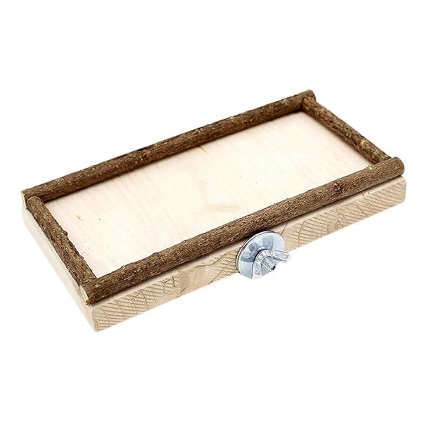 POPETPOP POPETPOP Bird Perch Platform for Parakeets Lovebirds and Cockatiels Wood Stand for Bird Cage Flat Perch for Parrots and Small Birds