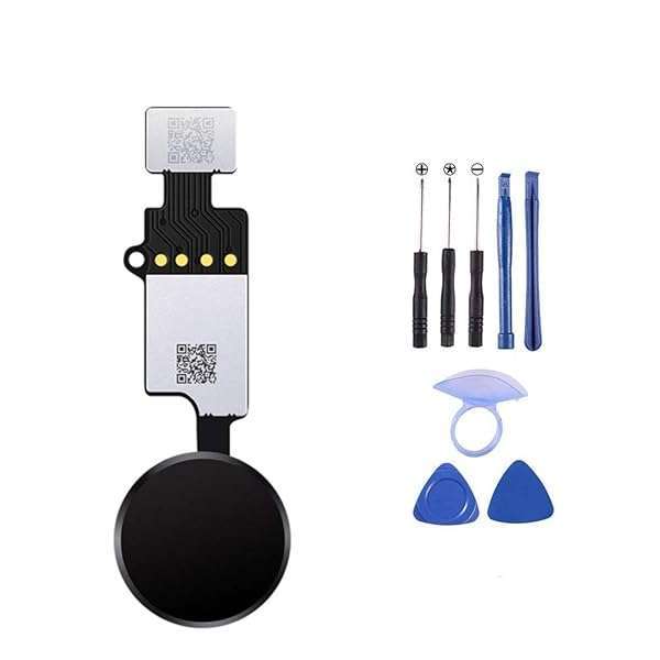 Atnsinc iPhone 7/8 Home Button Flex Cable Replacement with Repair Tools - Touch ID Compatible (Black)