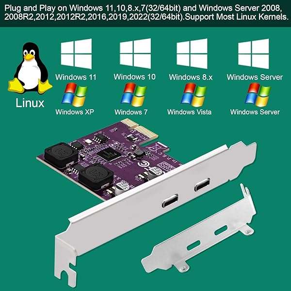 FebSmart FebSmart 2X 5Gbps USB-C PCIe Expansion Card for Windows 11/10/8.x/7/XP - Self-Powered, No Extra Supply Needed (FS-U302C-Pro) - View 7 of 10