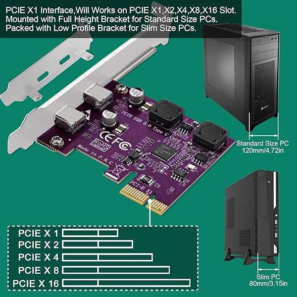 FebSmart FebSmart 2X 5Gbps USB-C PCIe Expansion Card for Windows 11/10/8.x/7/XP - Self-Powered, No Extra Supply Needed (FS-U302C-Pro) - View 8 of 10